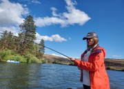 Lady Fly Fishing on a Guided Yakima River Trip